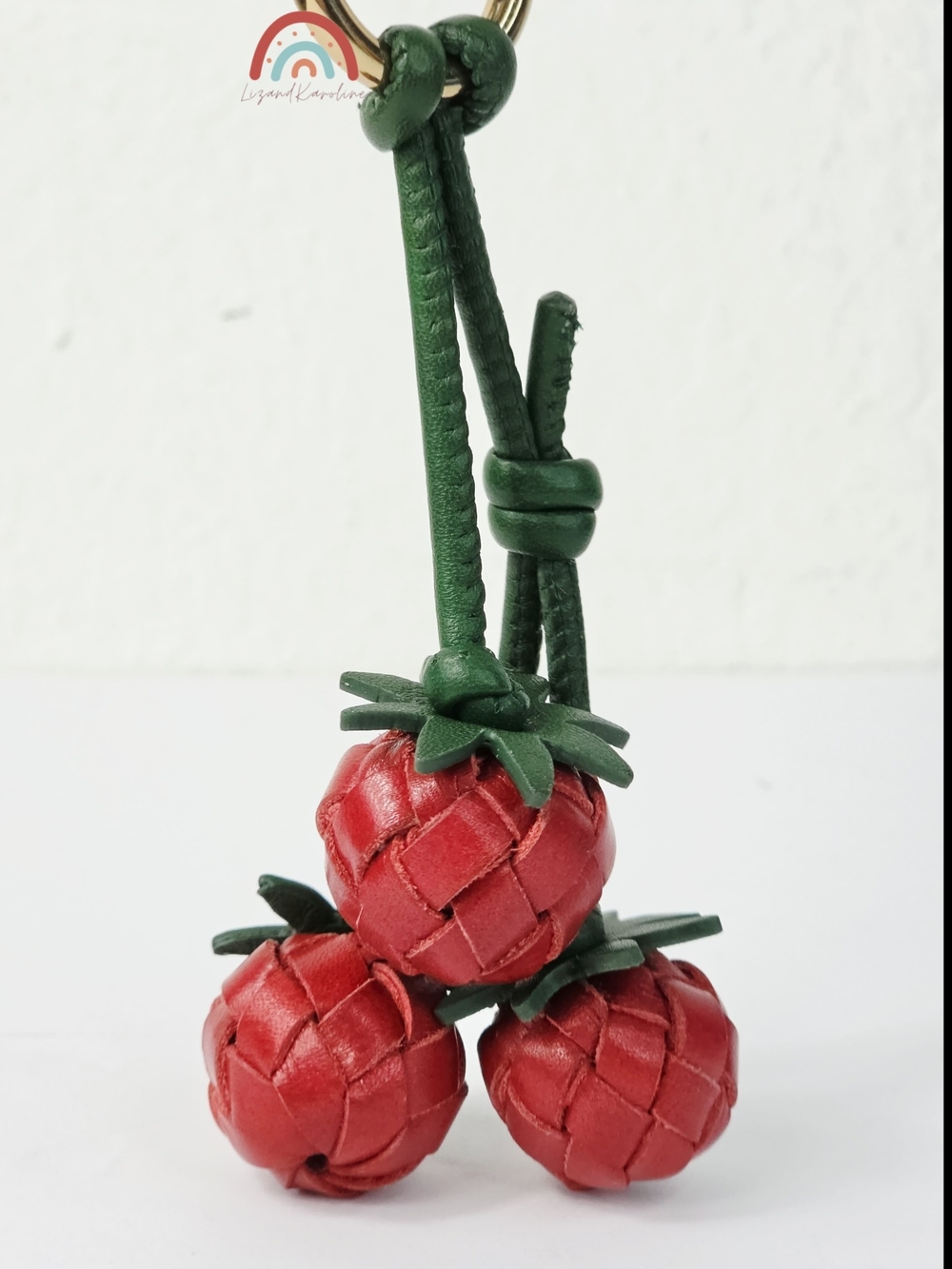 New! Madewell Woven Tomato Bag Charm in Leather Scarlett - Picture 6 of 9